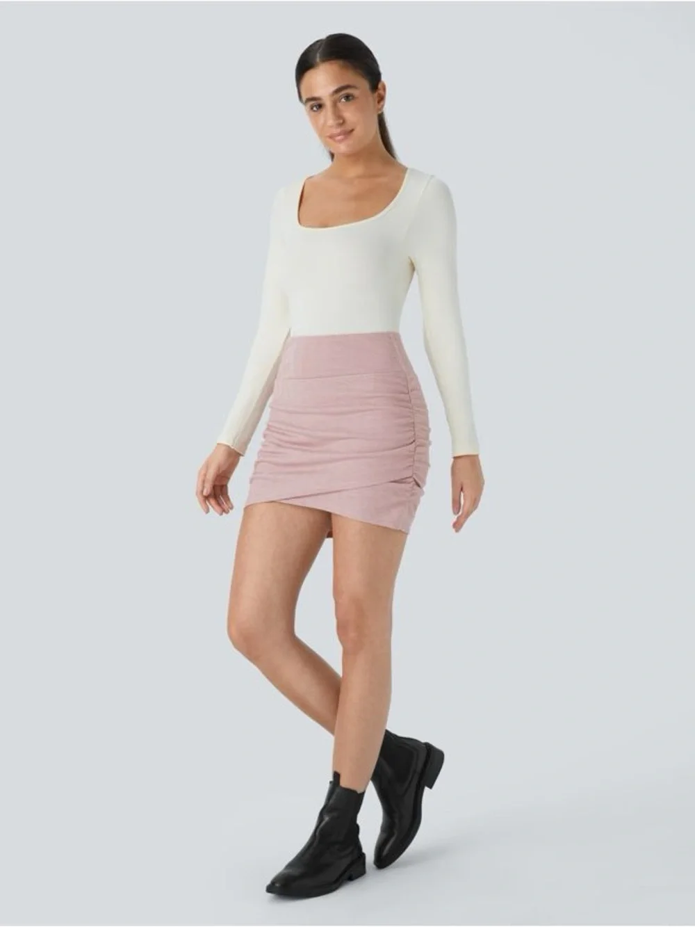Halara High Waisted Ruched 2-in-1 Herringbone Skort medium NWOT - Picture 6 of 10